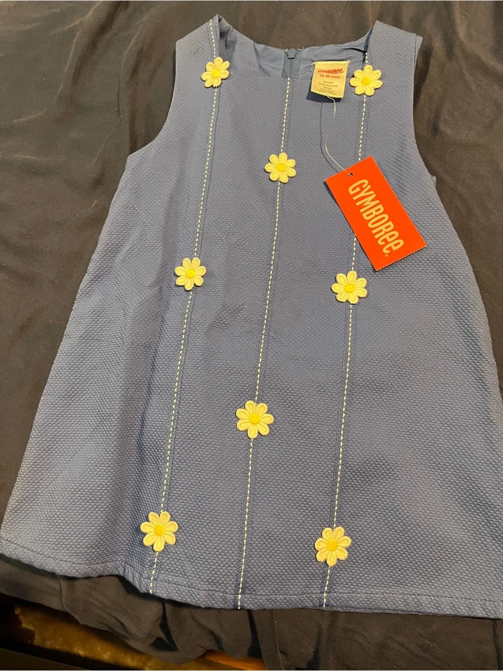 Gymboree Blue Dress with Yellow Flower Appliqués